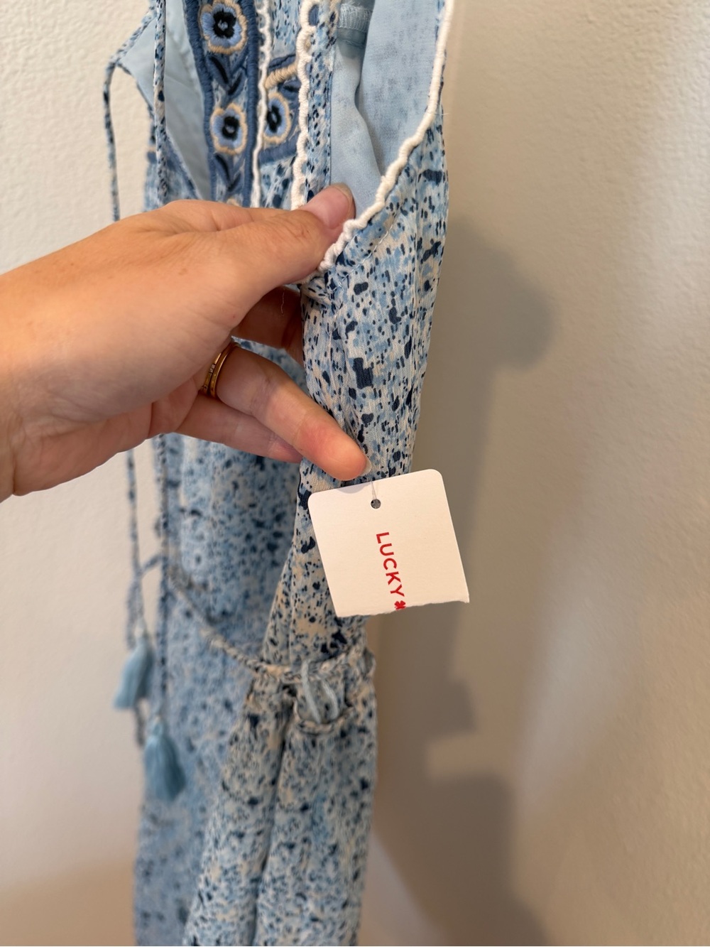 Printed Embroidered Yoke Mini Dress - Picture 6 of 7